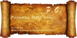 Pozsonyi Odília névjegykártya